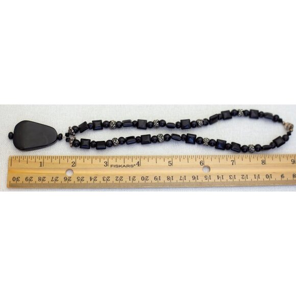 16 inch, Vintage Black Gothic Stone Unique Choker Necklace - G1 - Picture 3 of 3